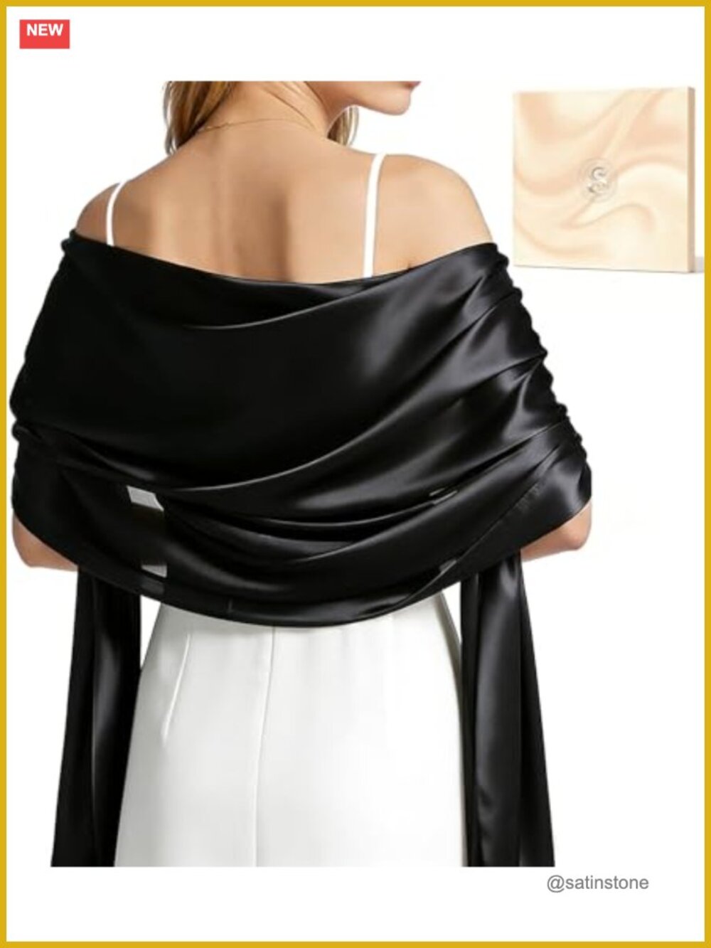 Satin Shawl Wrap for Evening Dresses Lightweight Wedding Cover Up